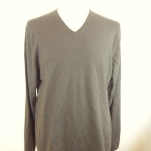 METROPOLITAN VIEW Bloomingdales brown v neck cashmere classic sweater XL